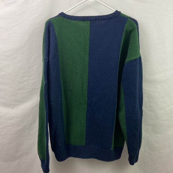 Vtg Nautica Mens Shield Green Blue Sz L Sweater - Picture 9 of 9